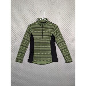 Kerrits 1/4 Zip Pullover Women's Small Green Equestrian Geometric Riding USA